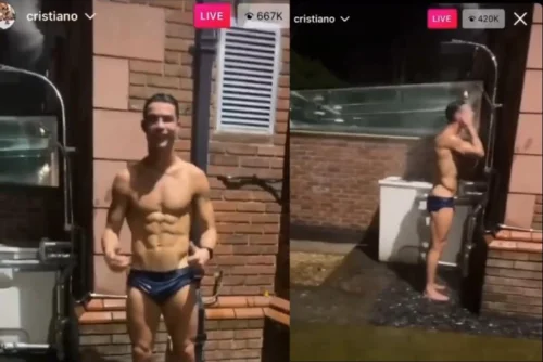 Cristiano Ronaldo toma banho d